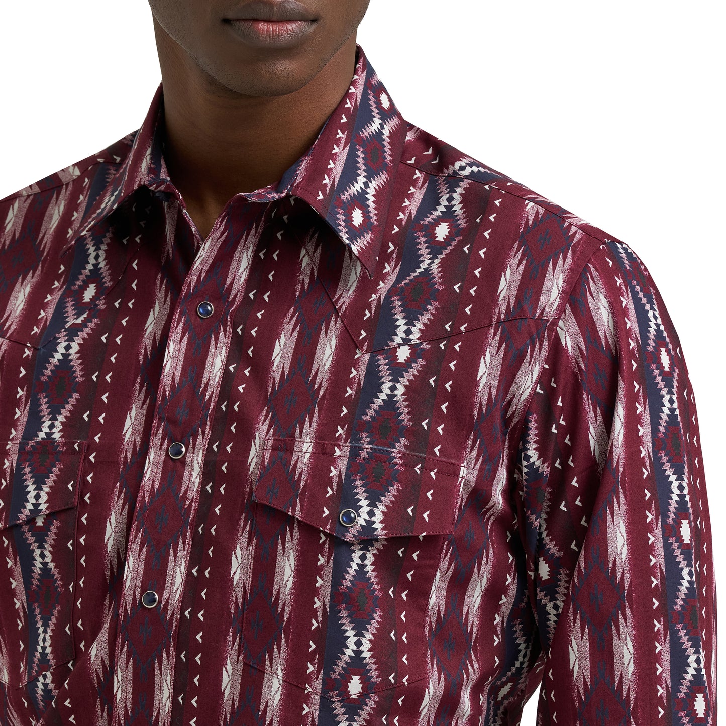Wrangler Men's Checotah® Dress Western Burgundy Snap Shirt 112385794