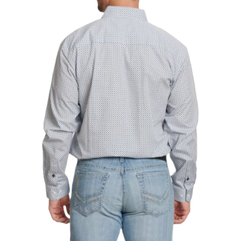 Cinch Men's Light Blue Modern Print Button Up Shirt MTW1347104