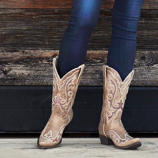 Yippee Ki Yay Ladies Havana Vesuvio Bone Snip Toe Boots YL635-4