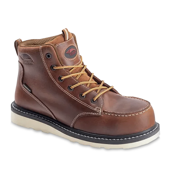 Avenger® Men's Carbon Safety Toe Moc Wedge Brown Mid Work Boots A7507