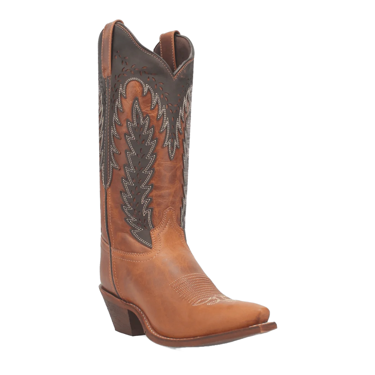 Laredo Ladies Farah Overlay Honey Brown Leather Boots 52213