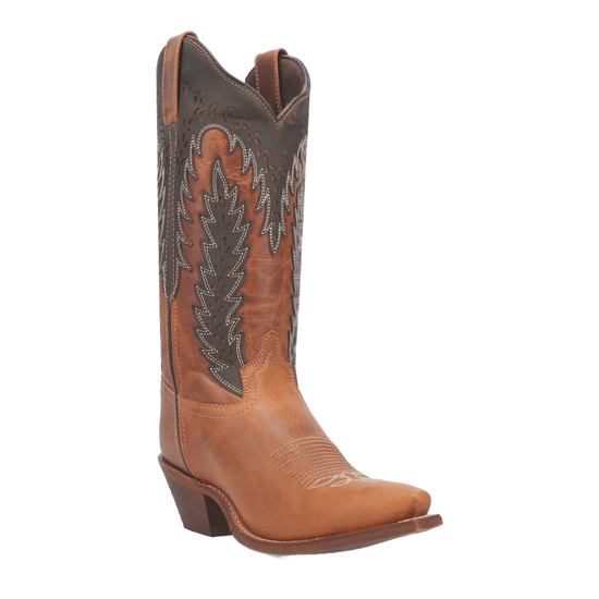 Laredo Ladies Farah Overlay Honey Brown Leather Boots 52213