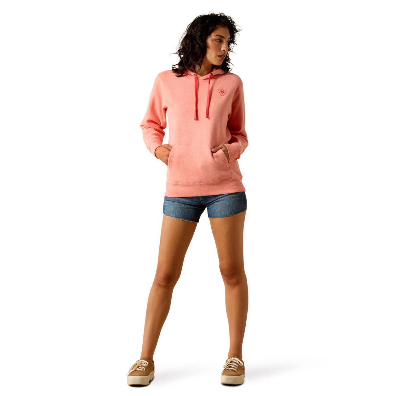 Ariat Ladies Logo 2.0 Peach Amber Heather Hoodie 10071458