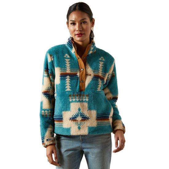 Ariat Ladies Berber Agave Southwest Print Snap Front Sweatshirt 10062613