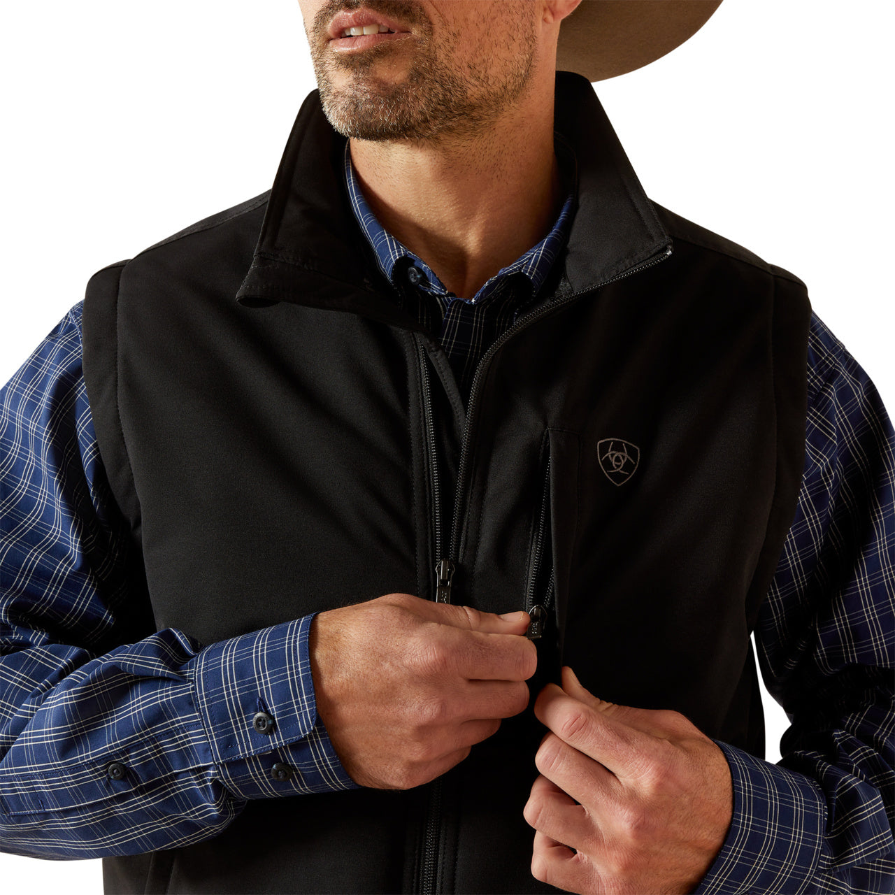 Ariat Men's Field Insulated Black Zip Vest 10062517