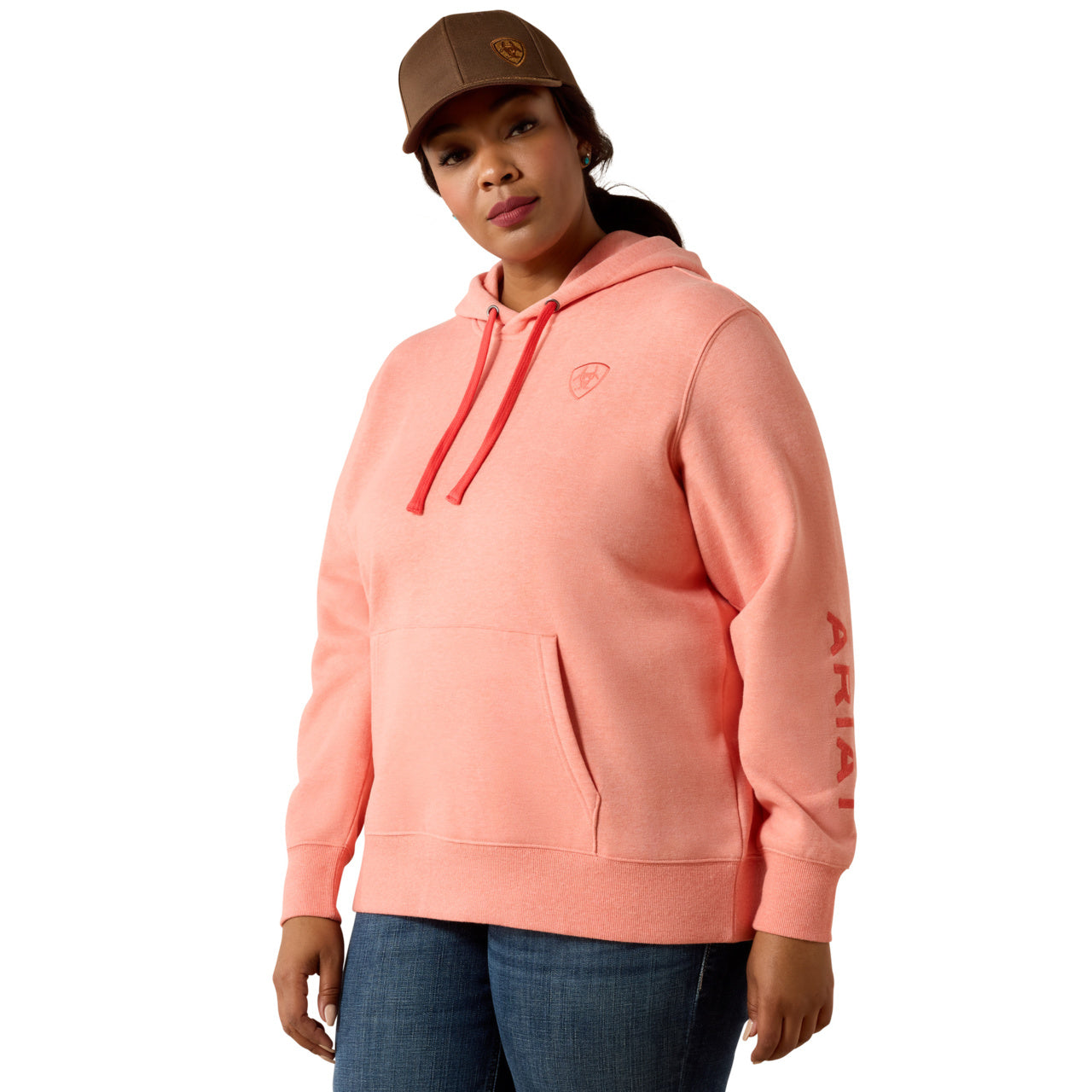 Ariat Ladies Logo 2.0 Peach Amber Heather Hoodie 10071458