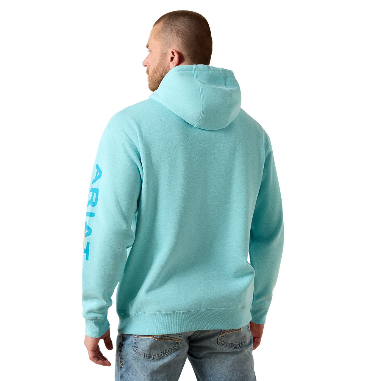 Ariat Men's Aqua Heather Logo Fleece Hoodie 10071481