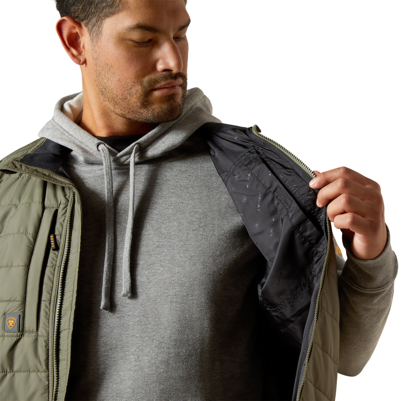 Ariat Men's Rebar Cordura Ripstop Beetle Green Insulated Vest 10062719