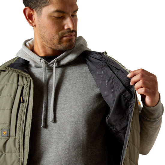 Ariat Men's Rebar Cordura Ripstop Beetle Green Insulated Vest 10062719