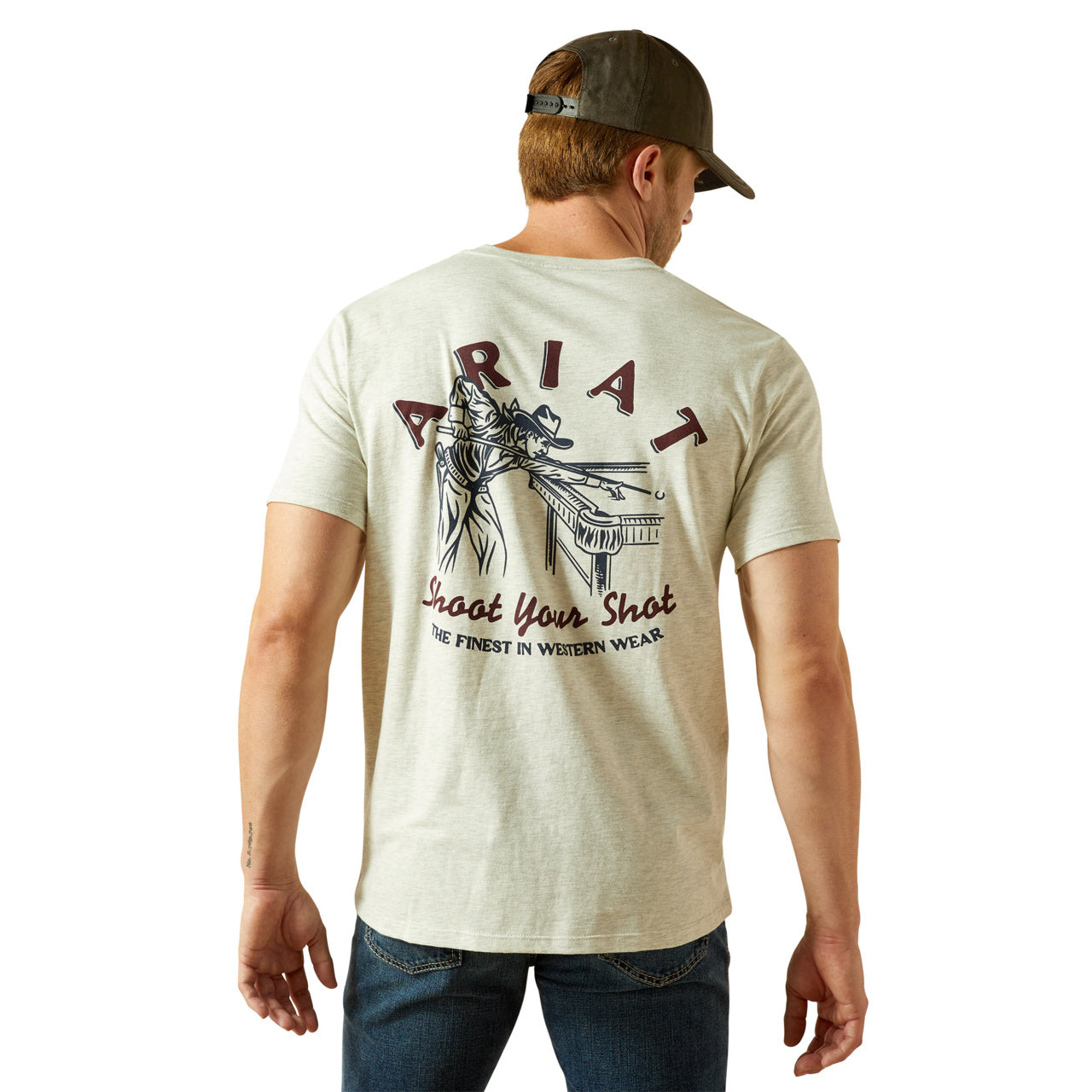 Ariat Men's Straight Shoot Oatmeal Heather T-Shirt 10062412