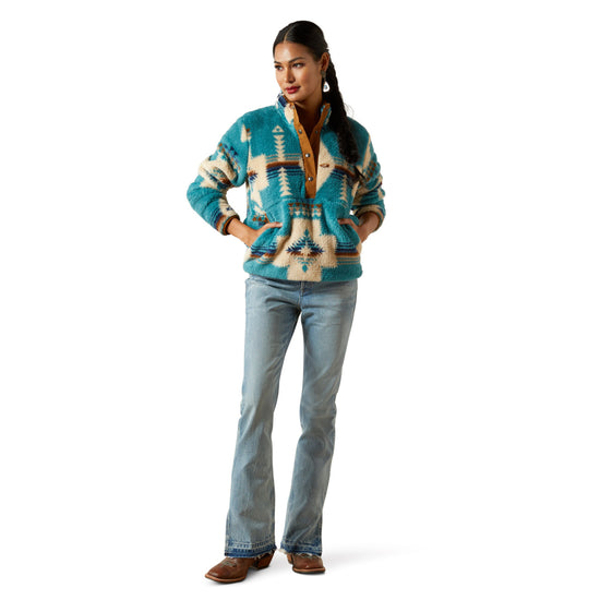 Ariat Ladies Berber Agave Southwest Print Snap Front Sweatshirt 10062613