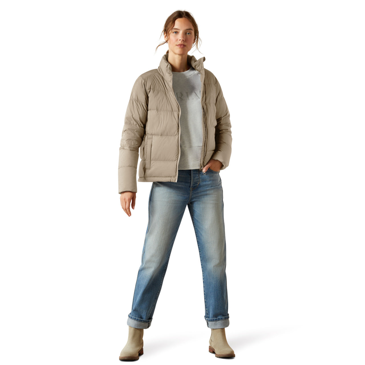 Ariat Ladies UltraPuff Down Oyster Grey Jacket 10065821
