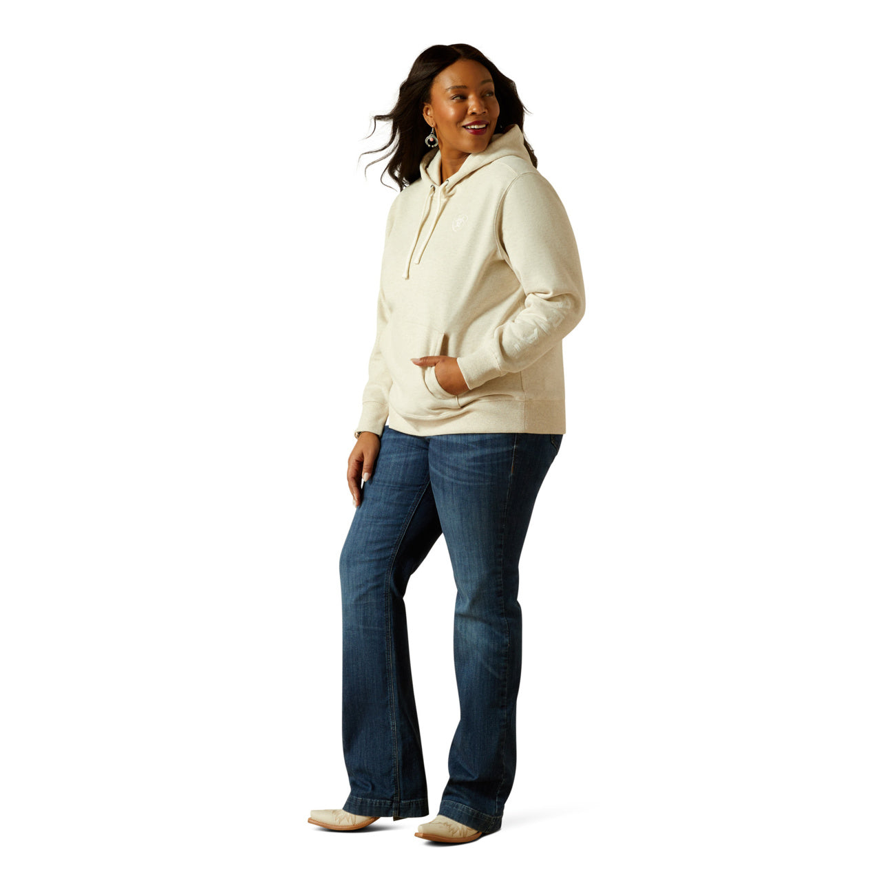 Ariat Ladies Logo 2.0 Oatmeal Heather Hoodie 10062270