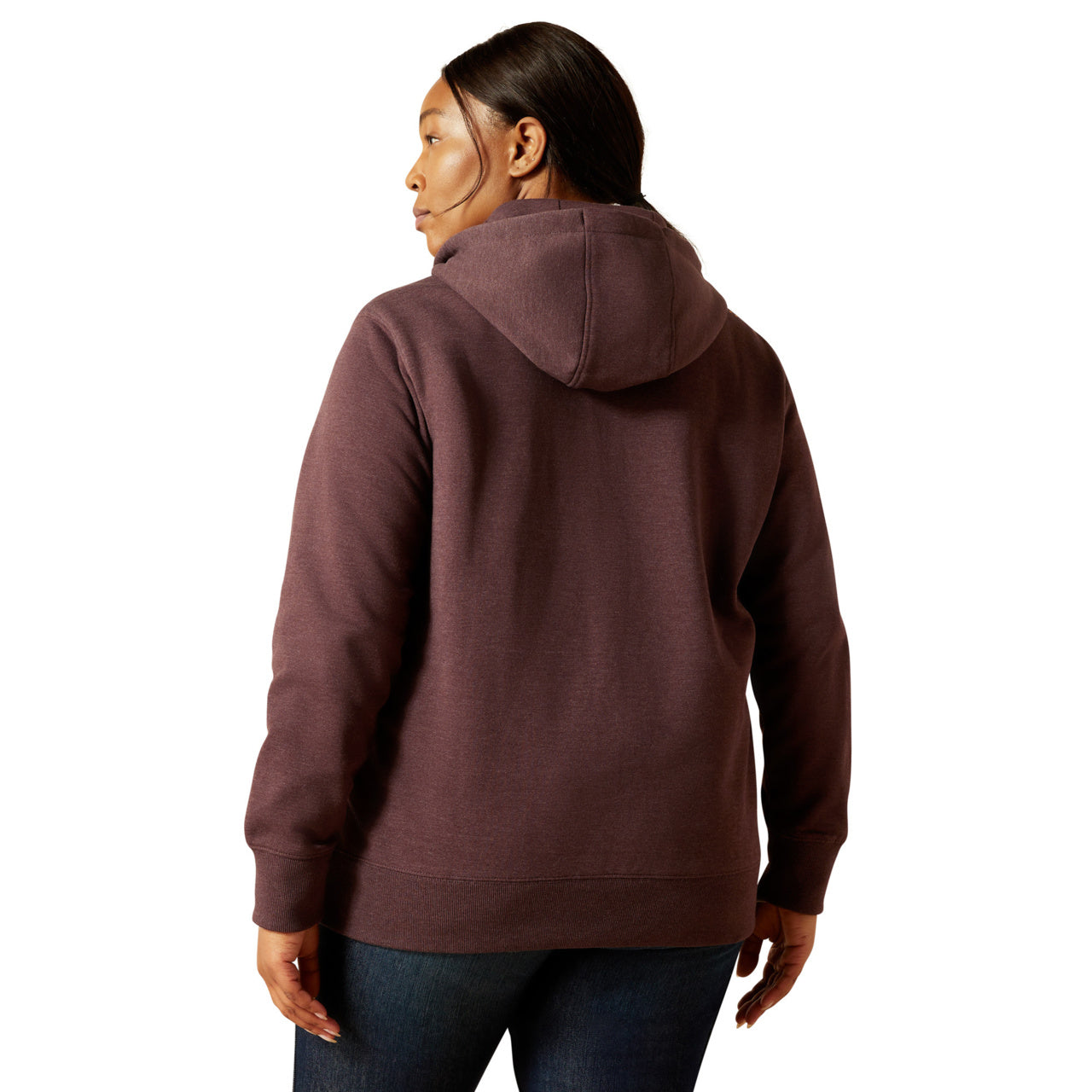 Ariat Ladies Rebar Skill Set 1/2 Zip Fudge Heather Hoodie 10062654