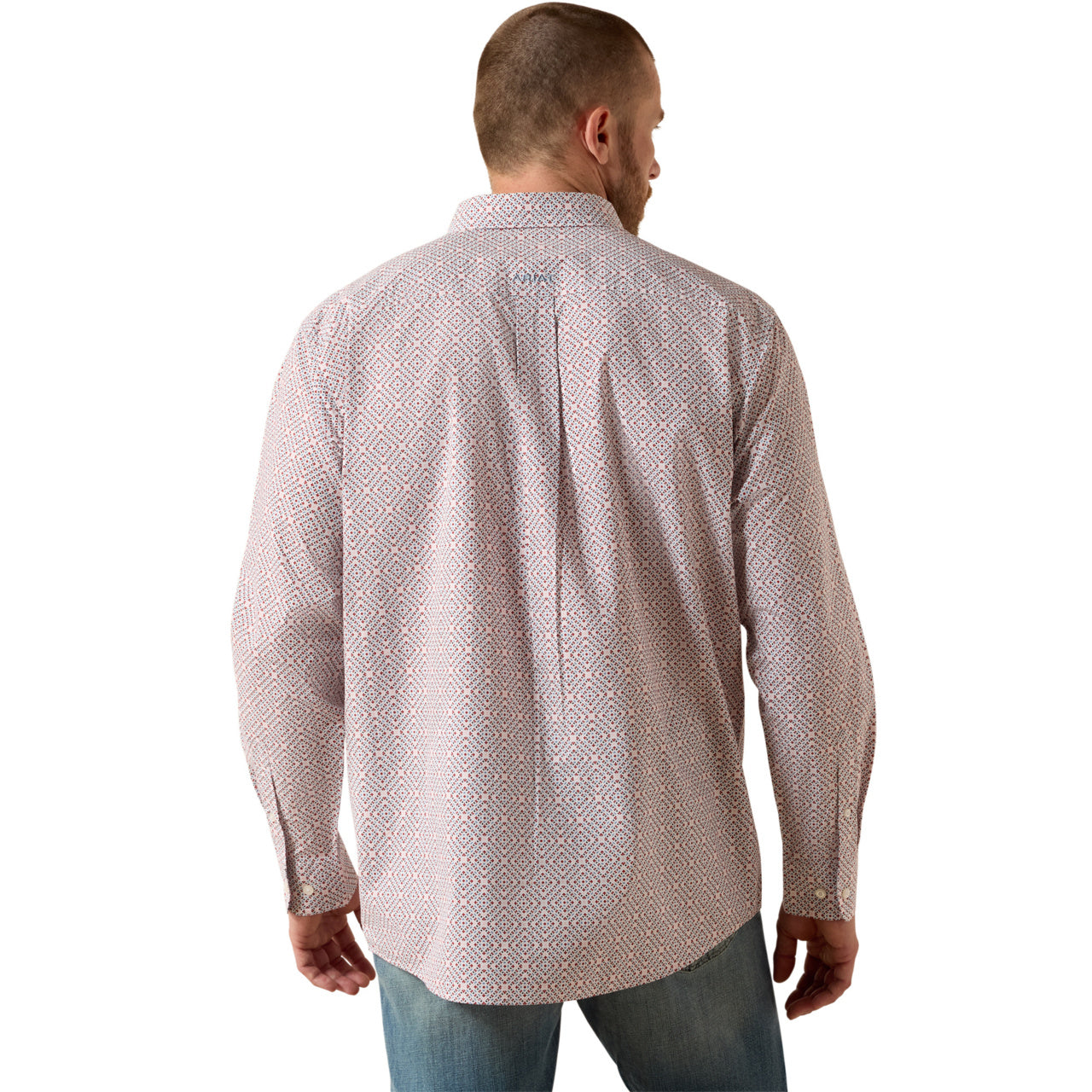 Ariat Men's Tiernan White Geo Print Classic Fit Shirt 10071609