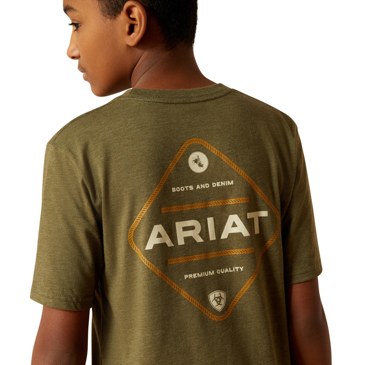 Ariat Youth Boy's Roped Diamond Military Green T-Shirt 10062410
