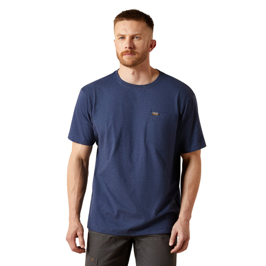 Ariat Men's Rebar Cotton Strong Navy Heathered Work T-Shirt 10054516