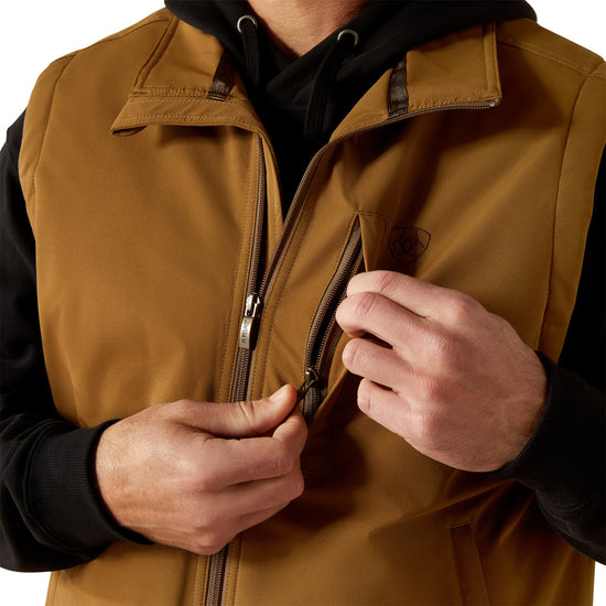 Ariat Men's Field Insulated Khaki Brown Zip Vest 10062516