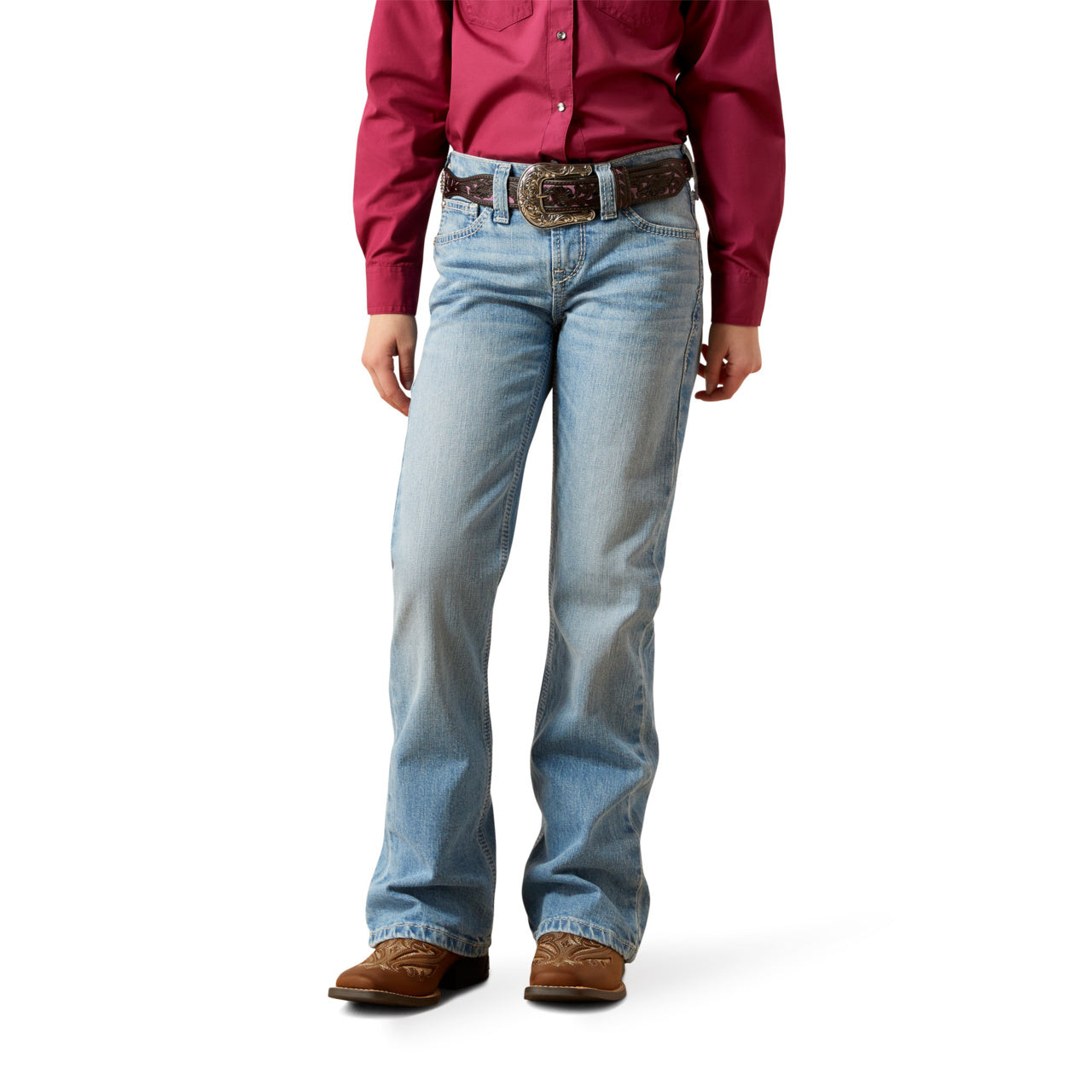 Ariat Youth Girl's Aisha Porto Wash Boot Cut Jean 10065917