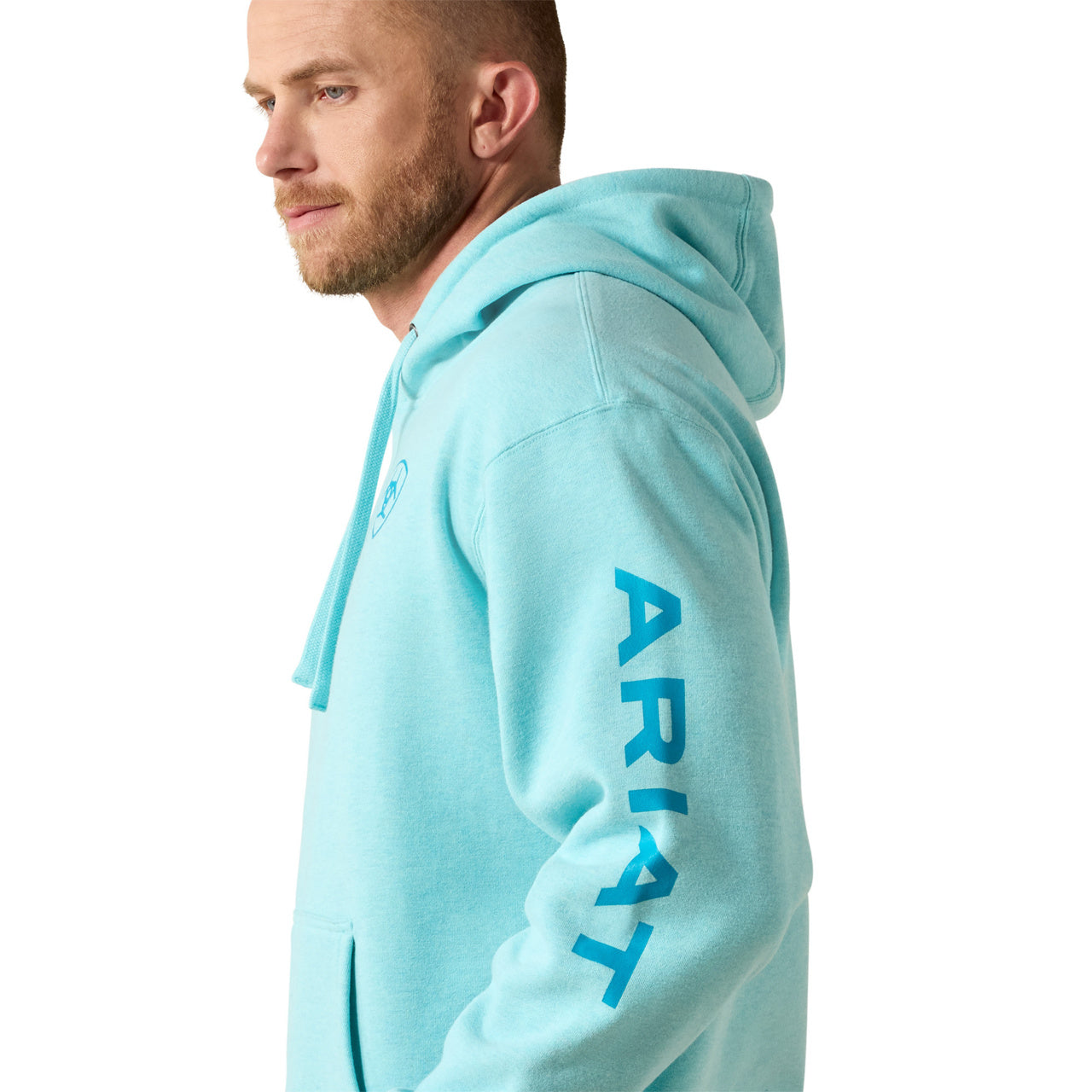 Ariat Men's Aqua Heather Logo Fleece Hoodie 10071481