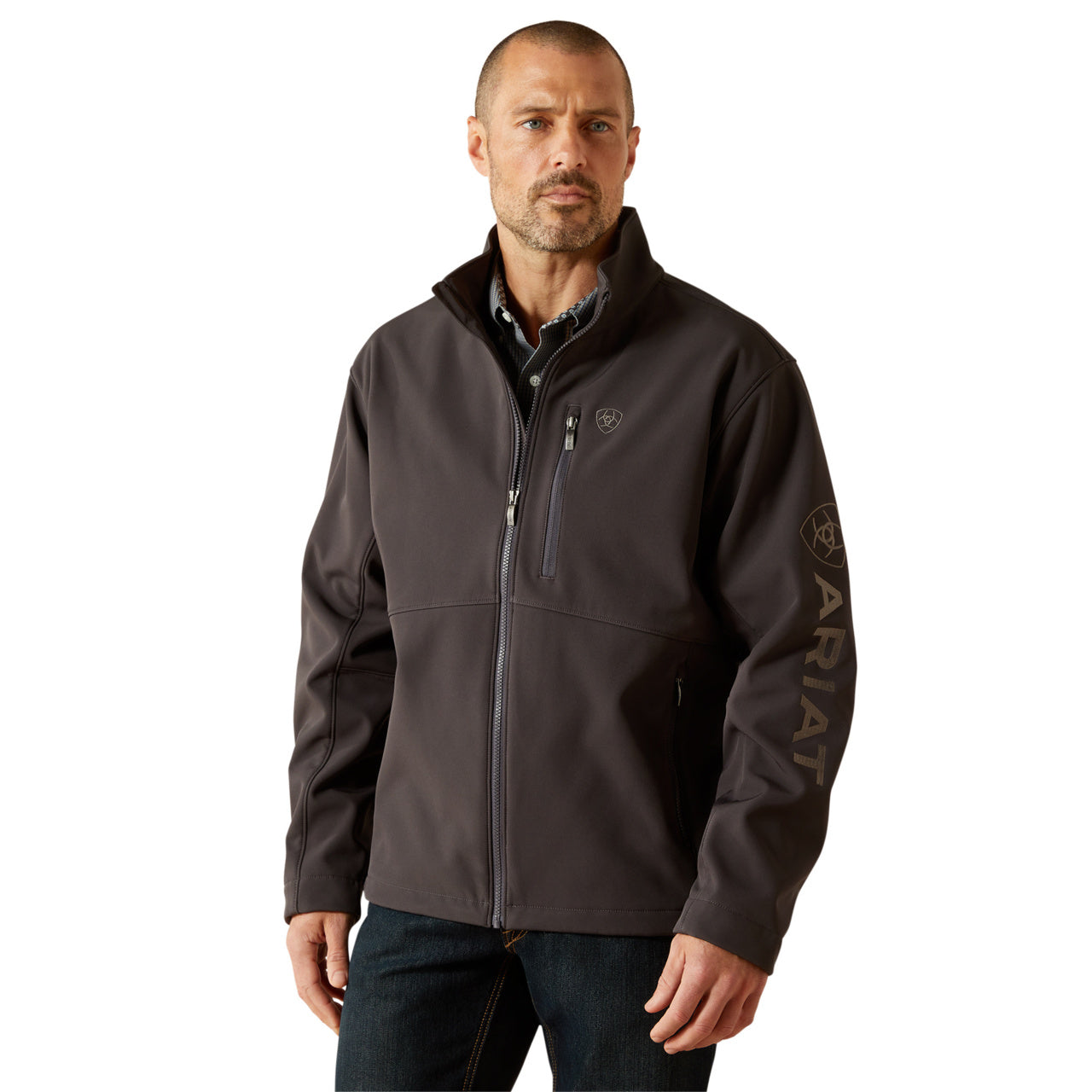 Ariat Men's Phantom Grey Logo Softshell Jacket 10062580