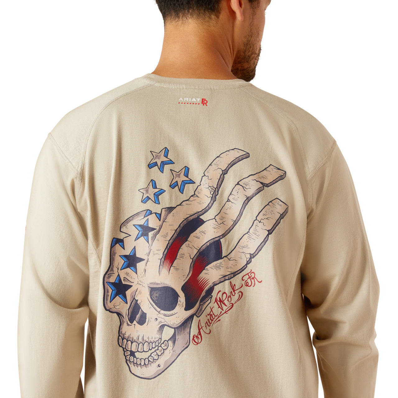 Ariat Men's FR Air American Scream Graphic Cream Work T-Shirt 10054871