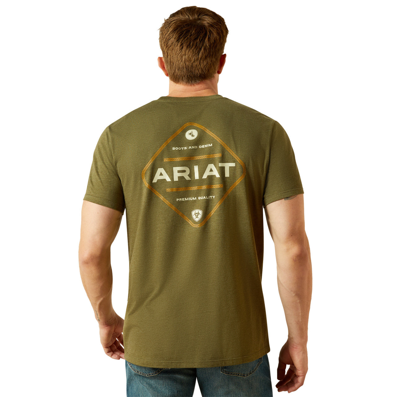 Ariat Men's Roped Diamond Military Heather T-Shirt 10062414