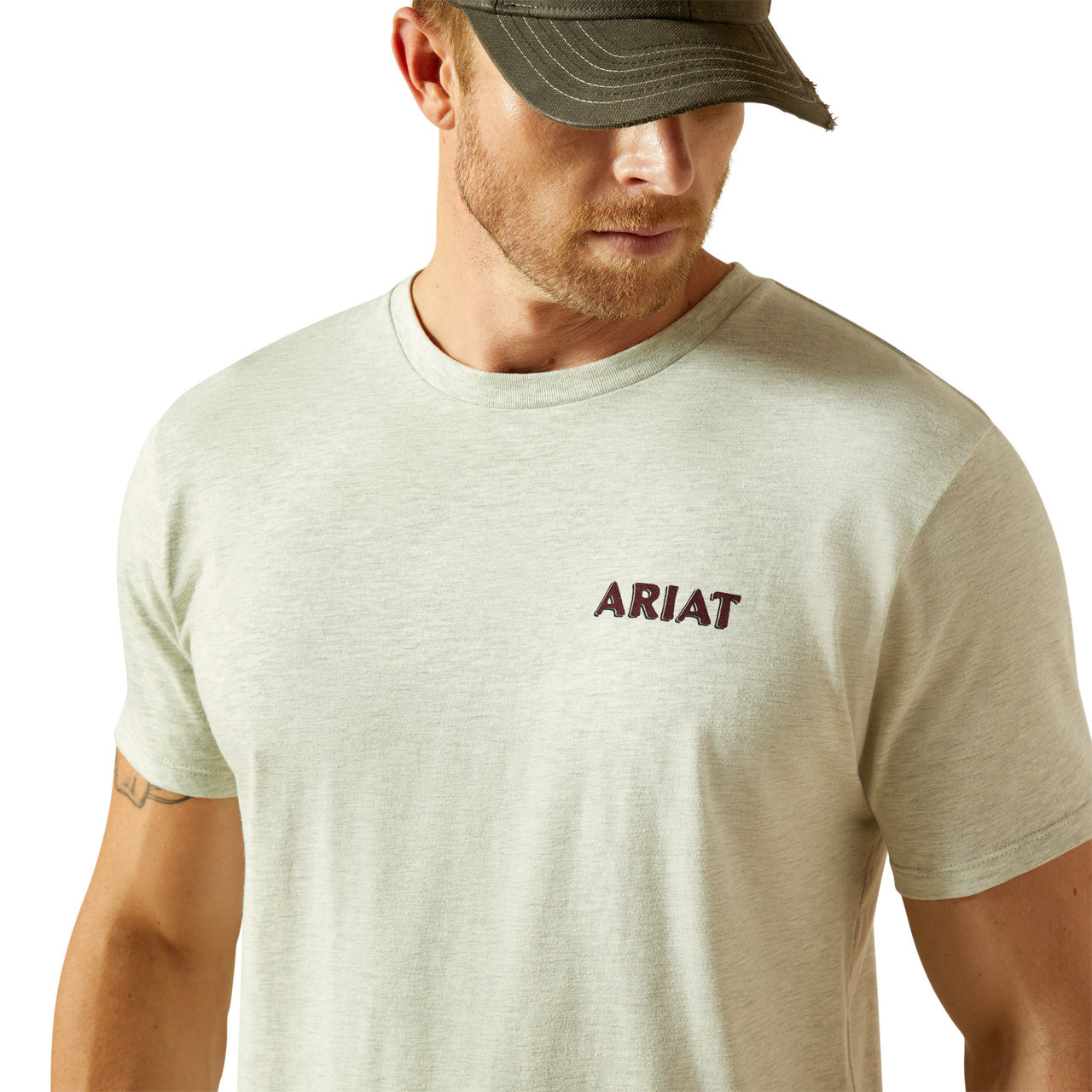 Ariat Men's Straight Shoot Oatmeal Heather T-Shirt 10062412