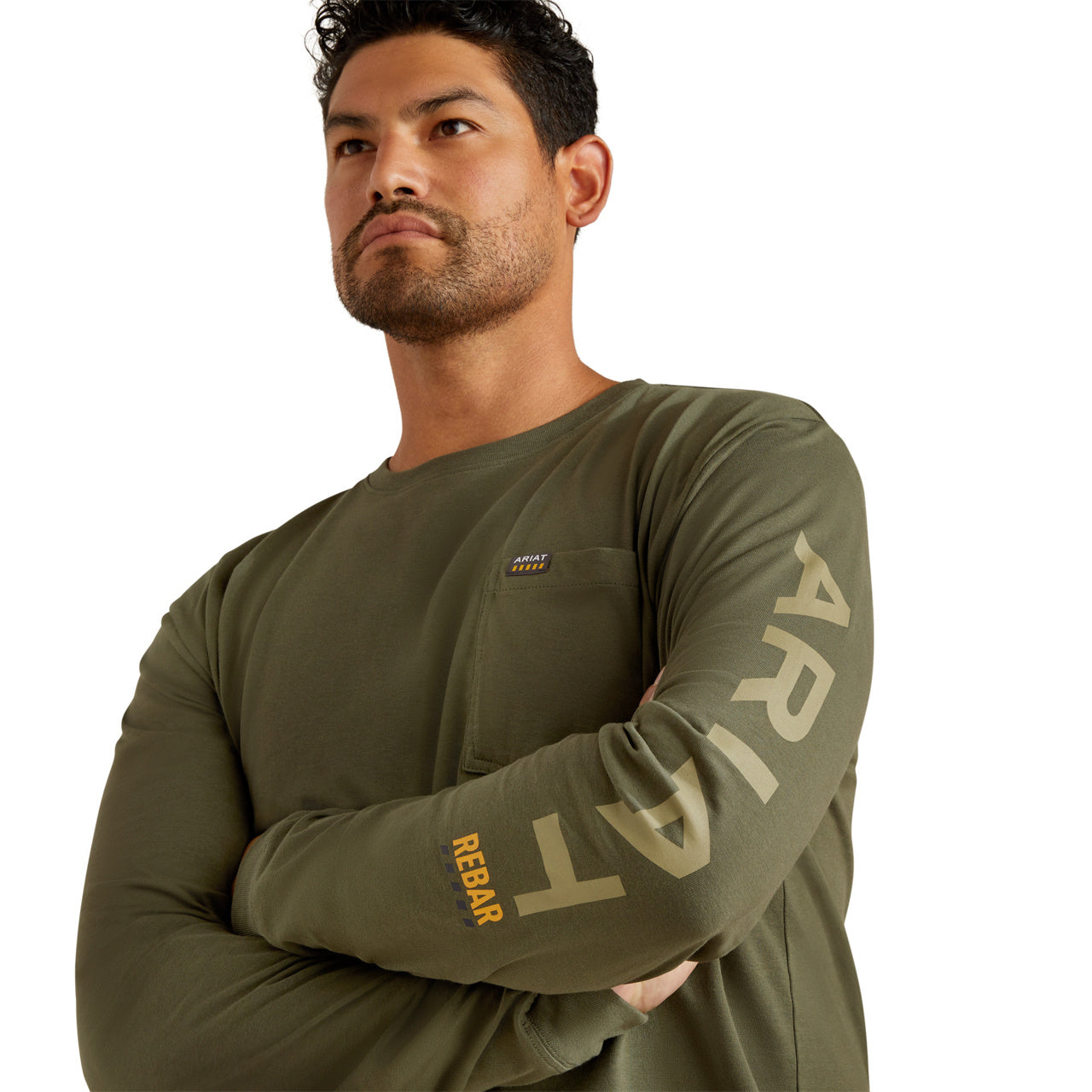 Ariat Men's Rebar Cotton Strong Standard Logo Pocket Grape Leaf T-Shirt 10062758