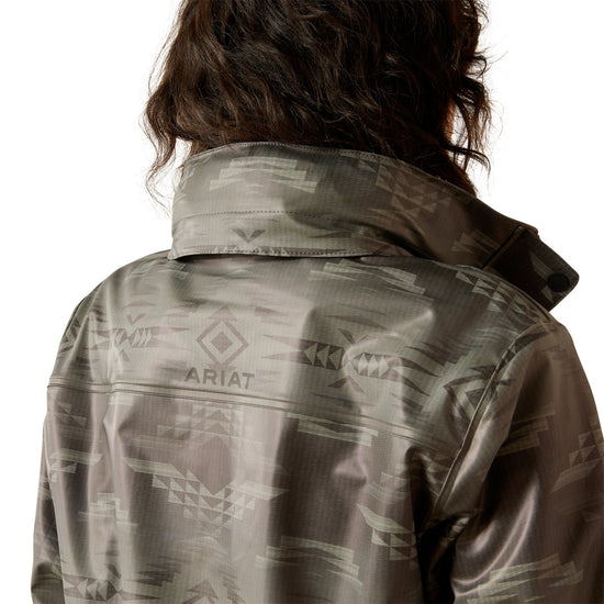 Ariat Ladies Drizzle Grey Dune Rain Slicker Coat 10062807