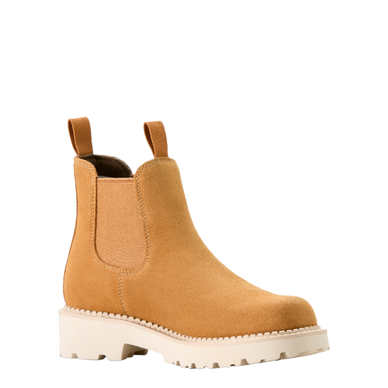 Ariat Ladies Fatbaby Chelsea Wheat Suede Western Tan Boot 10053640
