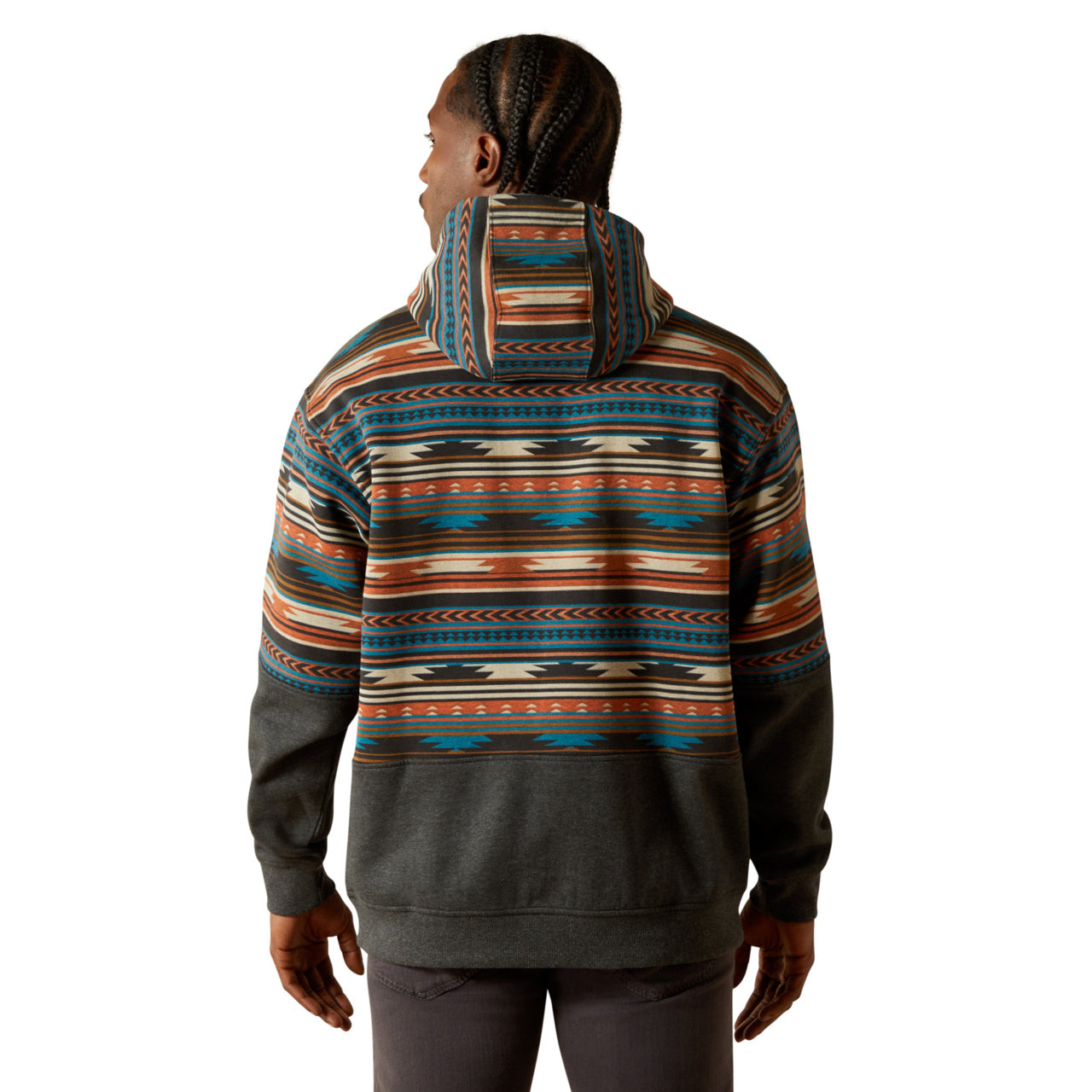 Ariat Men's Color Block Rust Serape Hoodie 10062905