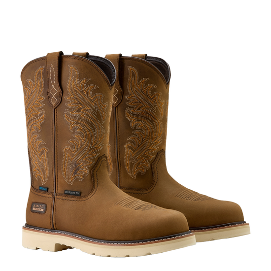 Ariat Men's Activator Argo Waterproof Distressed Brown Work Boots 10063861