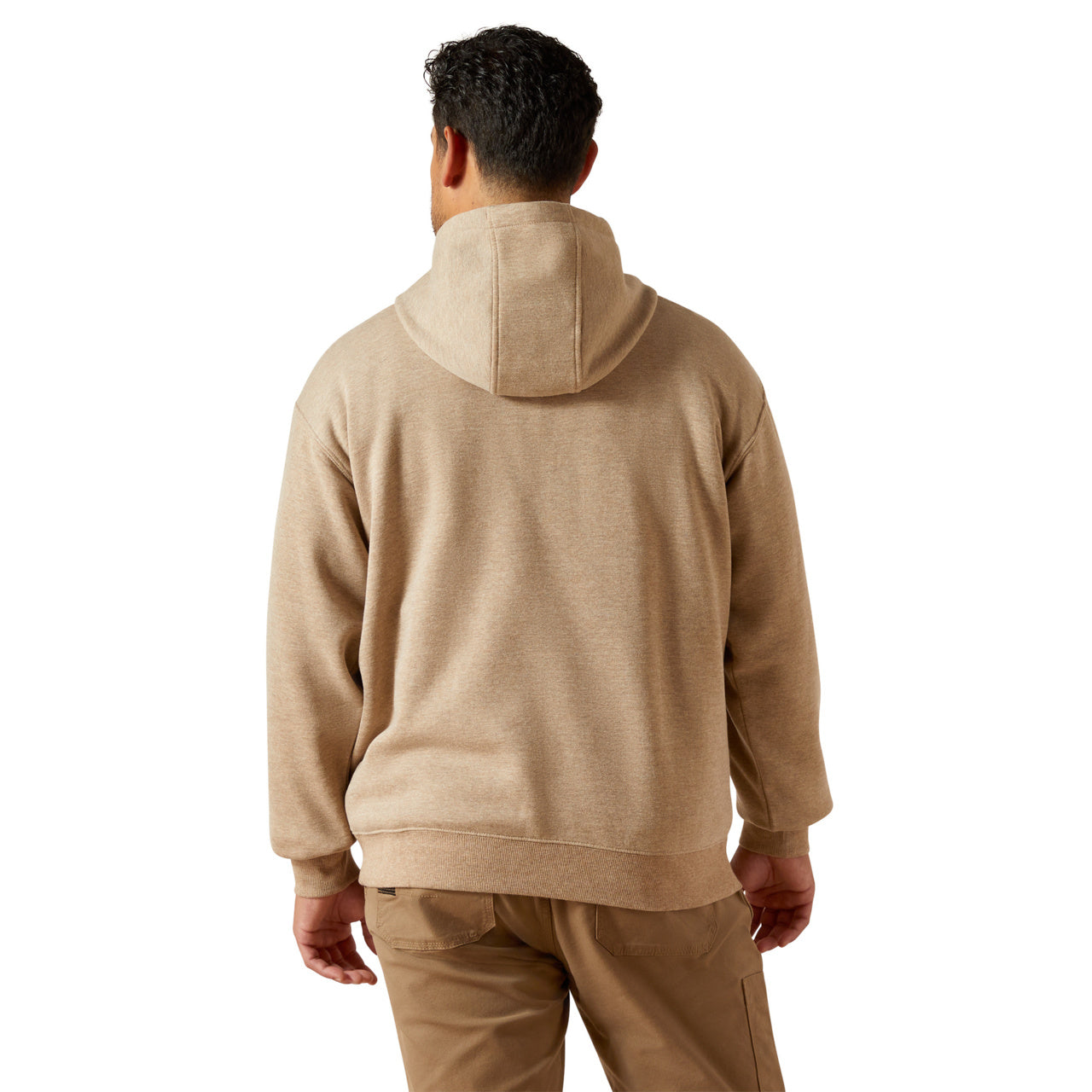 Ariat Men's Rebar Oatmeal Heather Lightweight Logo Hoodie 10062712
