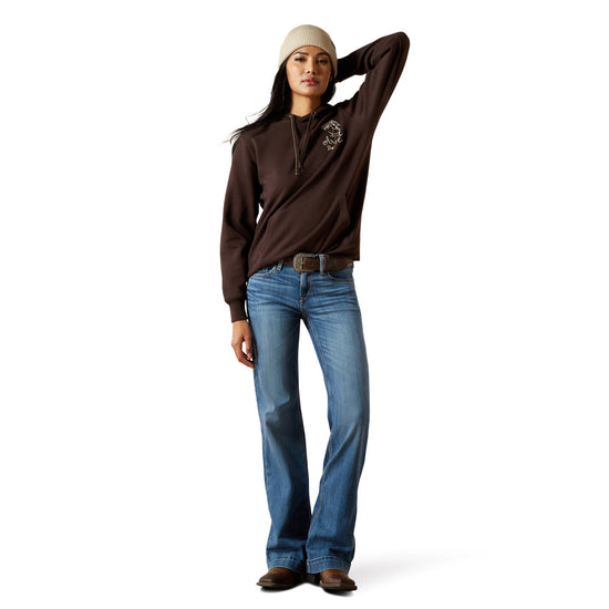 Ariat Ladies Stitch Mole Brown Fleece Hoodie 10062313