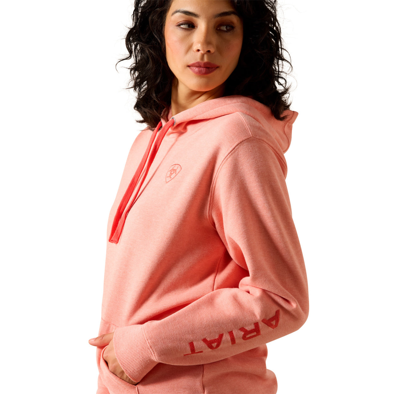 Ariat Ladies Logo 2.0 Peach Amber Heather Hoodie 10071458