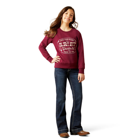 Ariat Youth Girl's Heather Red Emblem Sweatshirt 10065861