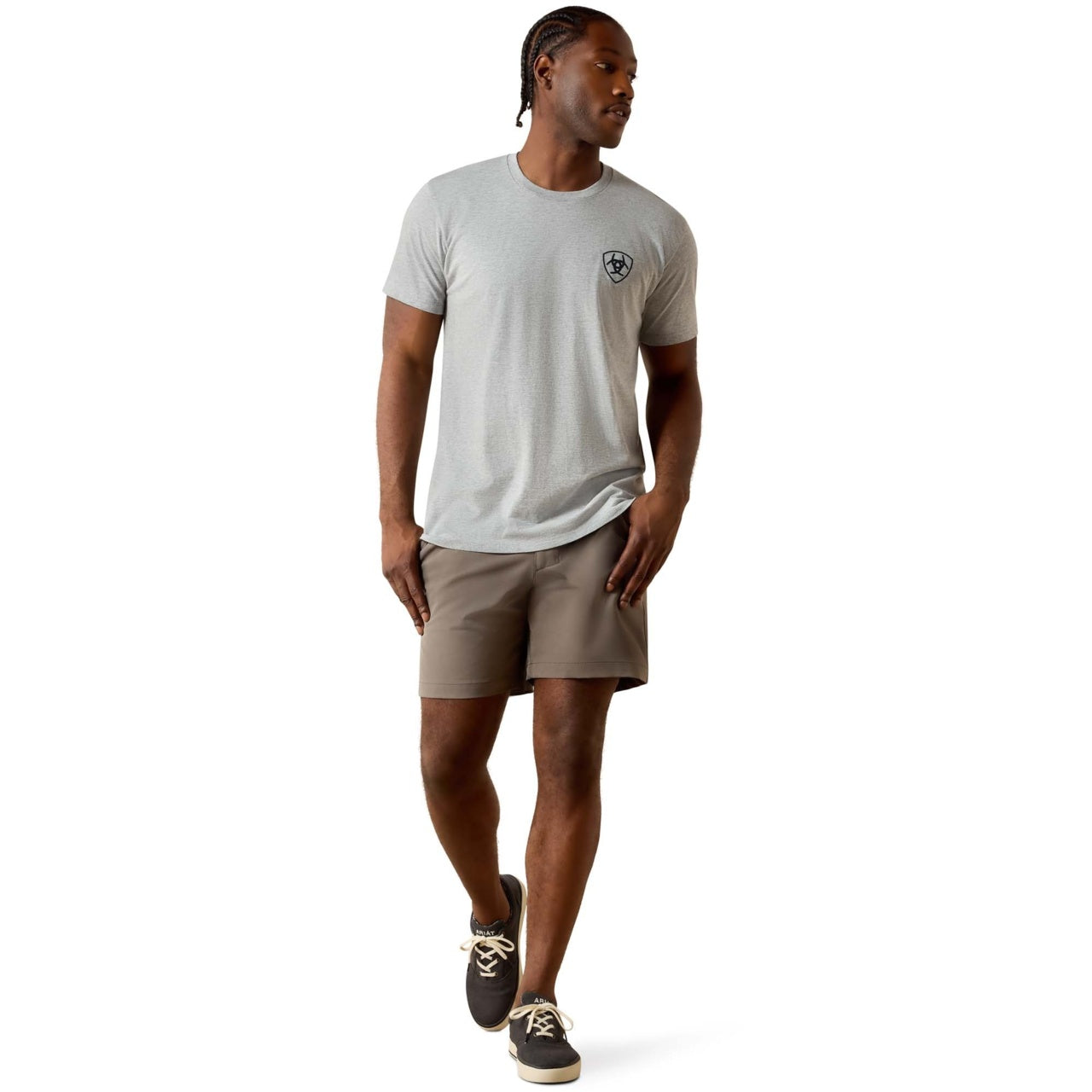 Ariat Men's Banner Badge Graphic Grey Heather T-Shirt 10073956