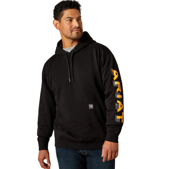 Ariat Men's Rebar Black Lightweight Logo Hoodie 10062710