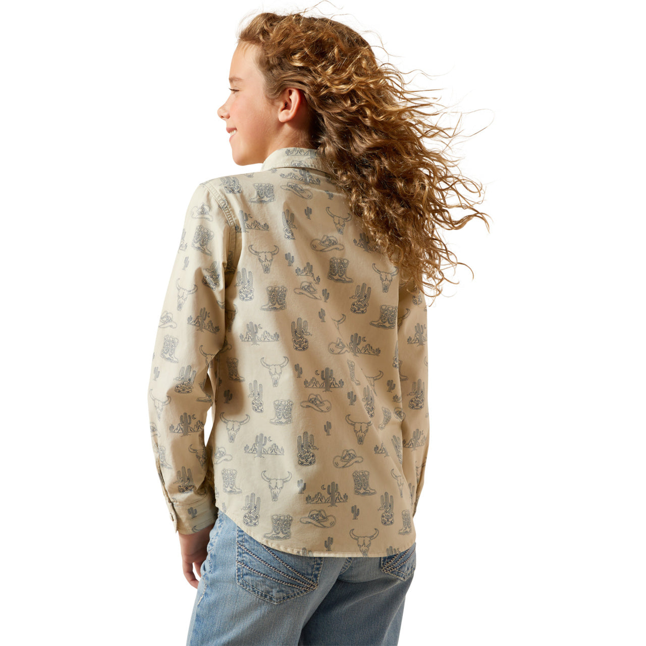 Ariat Youth Girl's Mila Deserted Print Snap Button Shirt 10065863