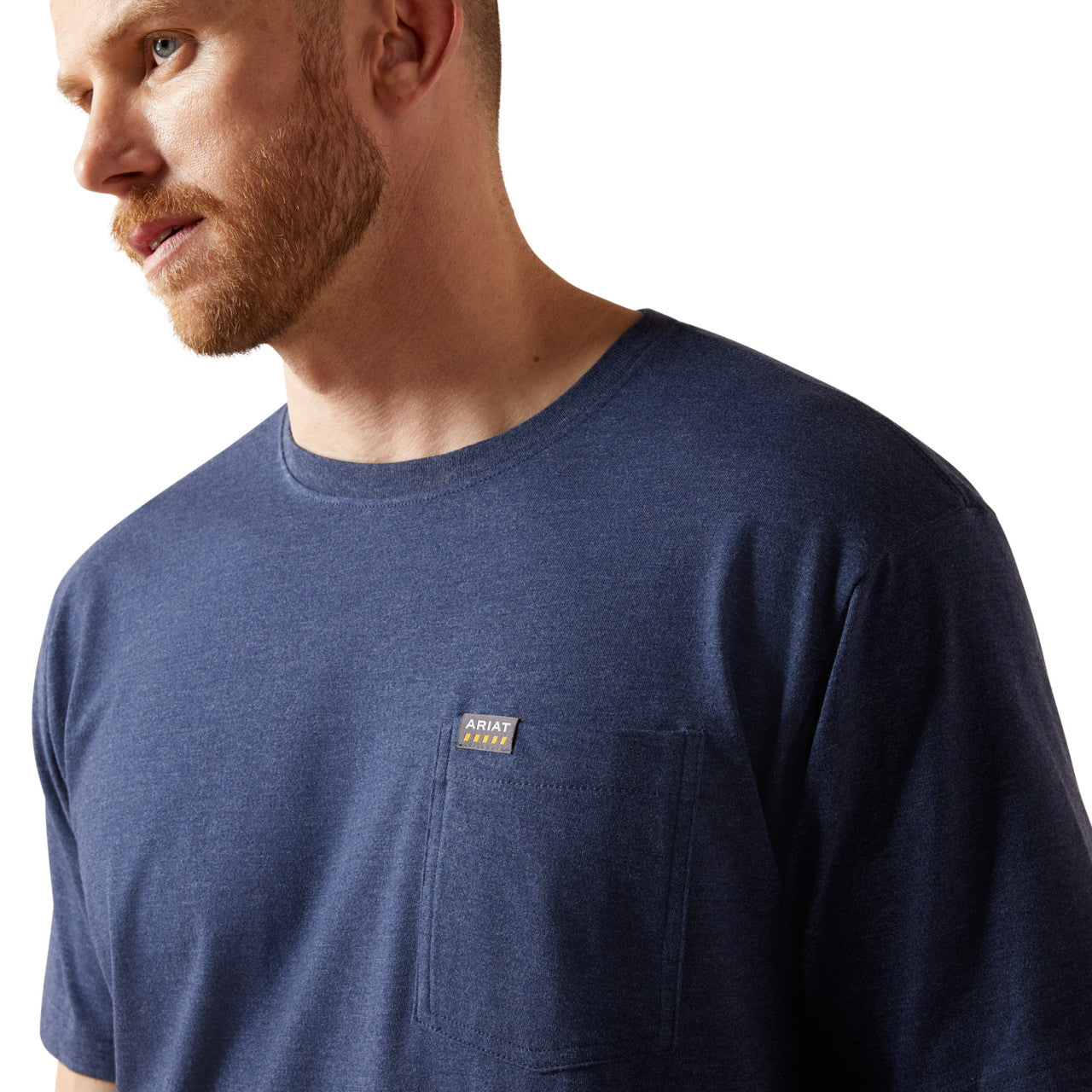 Ariat Men's Rebar Cotton Strong Navy Heathered Work T-Shirt 10054516