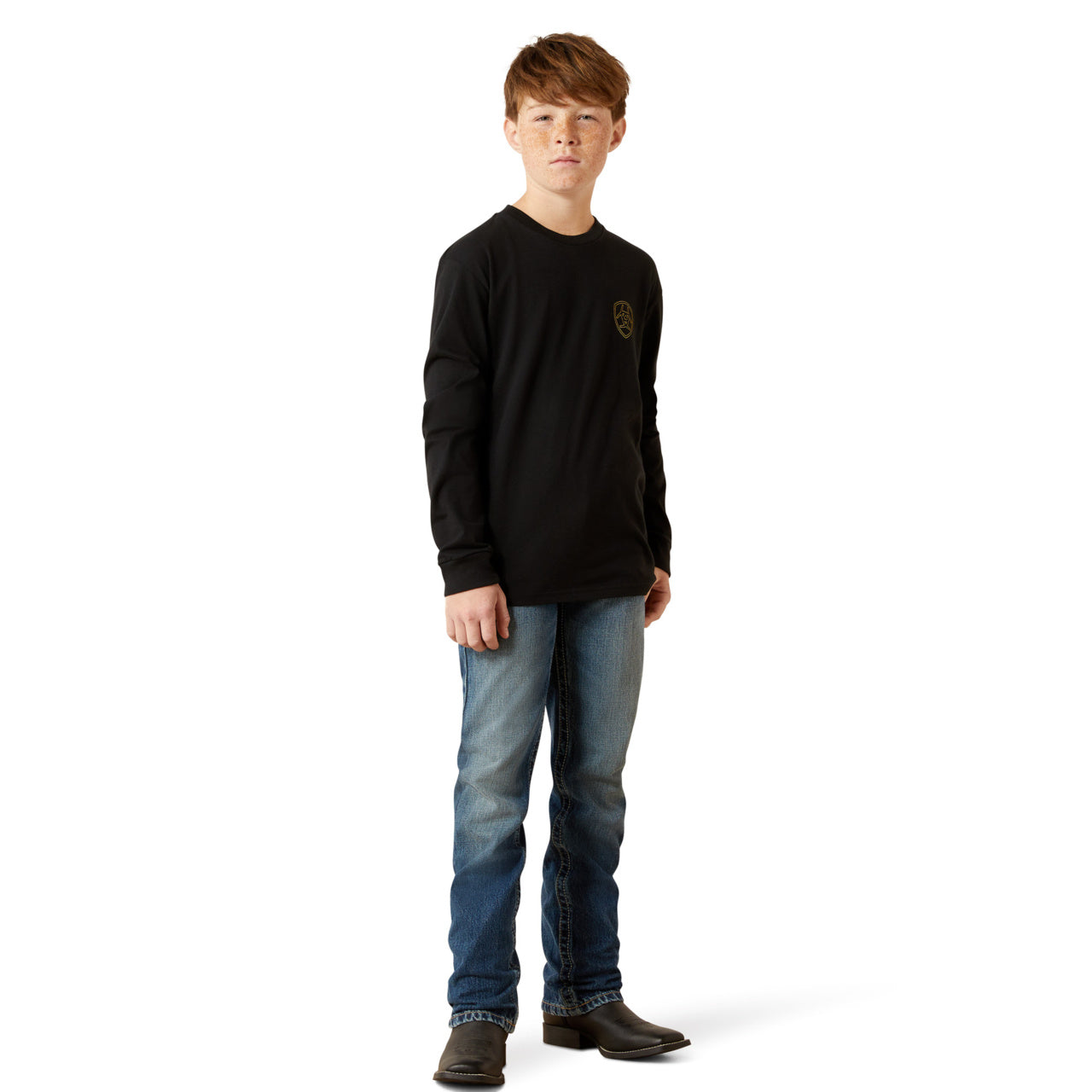 Ariat Youth Boy's Easy Rider Black Long Sleeve T-Shirt 10065978