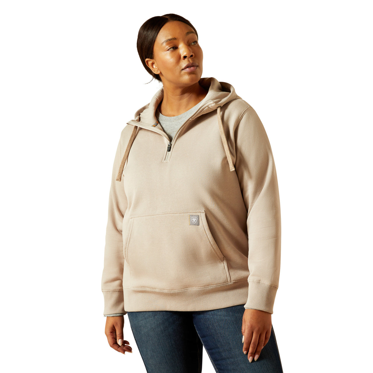 Ariat Ladies Rebar Skill Set 1/2 Zip String Brown Hoodie 10062653