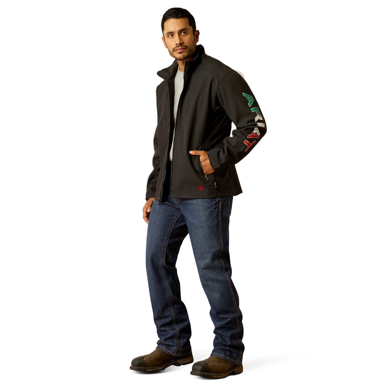 Ariat Men's FR Team Logo Black Mexico Softshell Jacket 10051975
