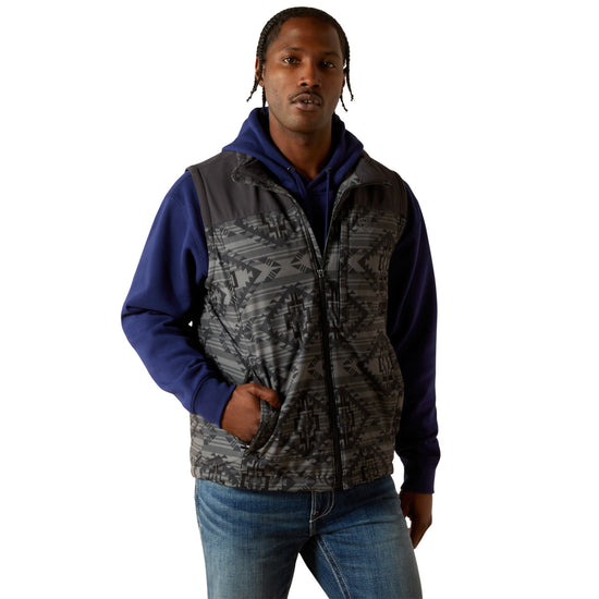 Ariat Men's Pioneer Stretchshell Charcoal Southwest Vest 10062510