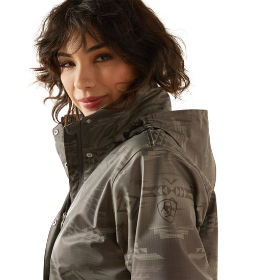 Ariat Ladies Drizzle Grey Dune Rain Slicker Coat 10062807