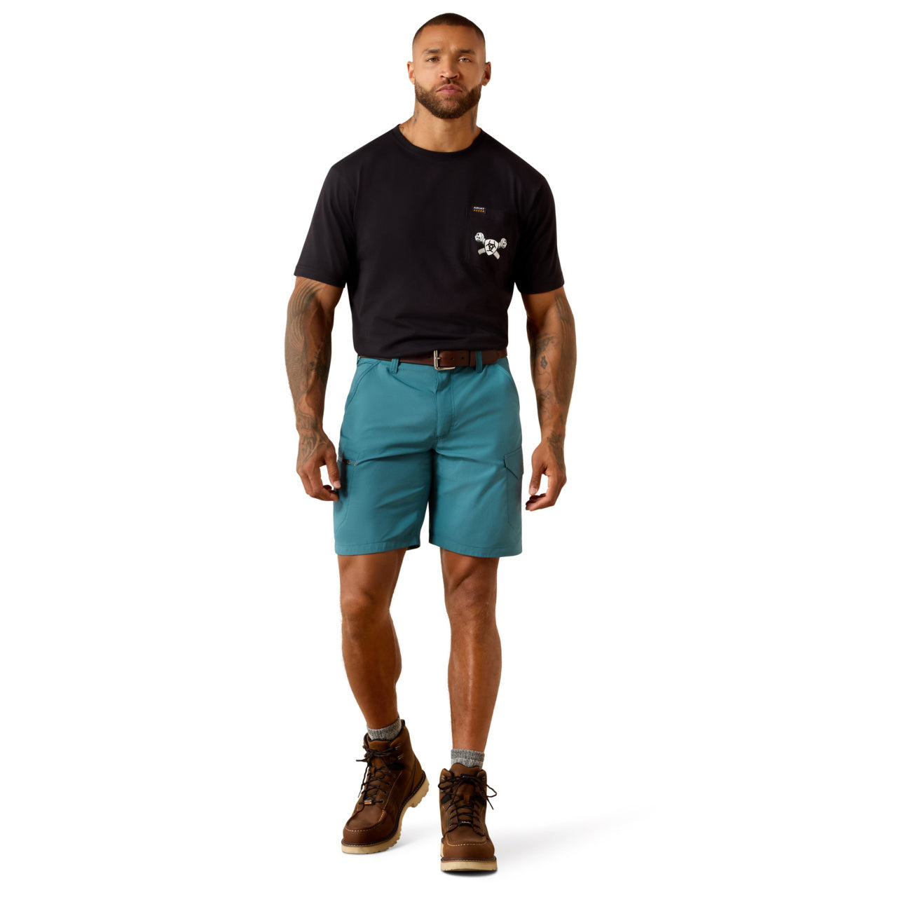 Ariat Men's Rebar Hydro Blue WorkFlow Ultralight 9" Short 10072927