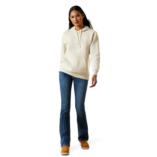 Ariat Ladies Logo 2.0 Oatmeal Heather Hoodie 10062270