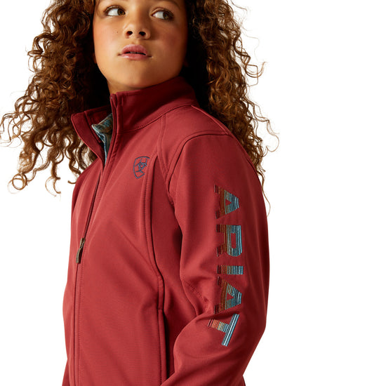 Ariat Youth Girl's Burnt Red Serape Logo Softshell Jacket 10062868