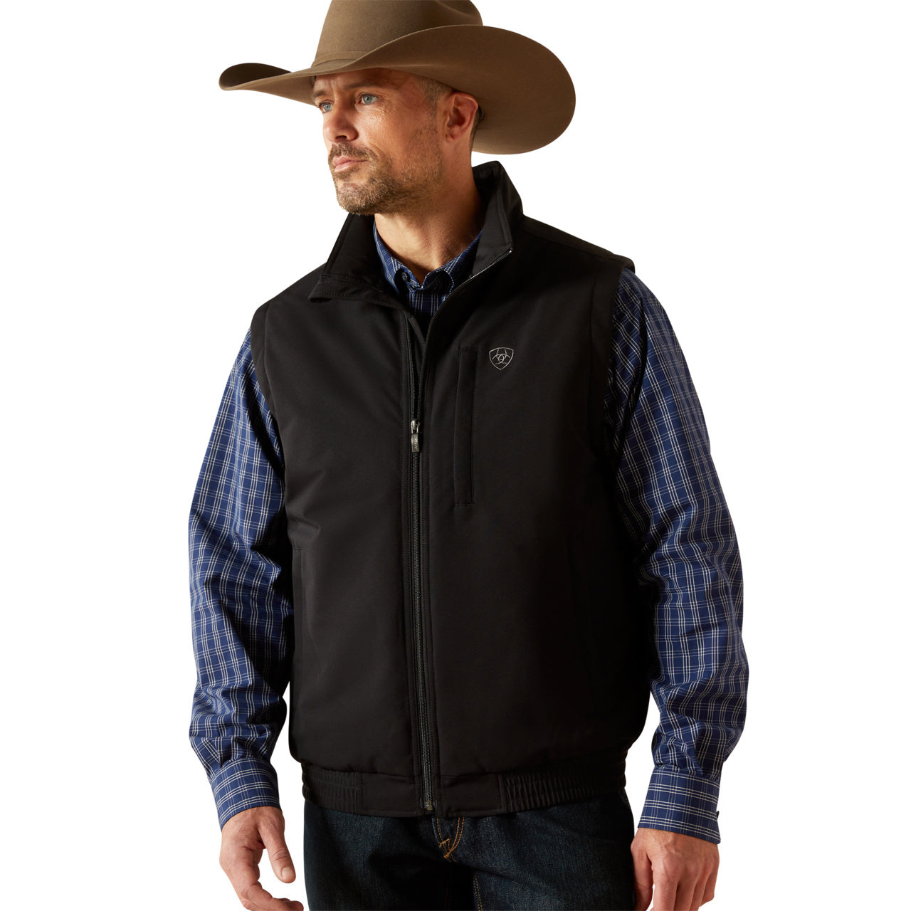 Ariat Men's Field Insulated Black Zip Vest 10062517